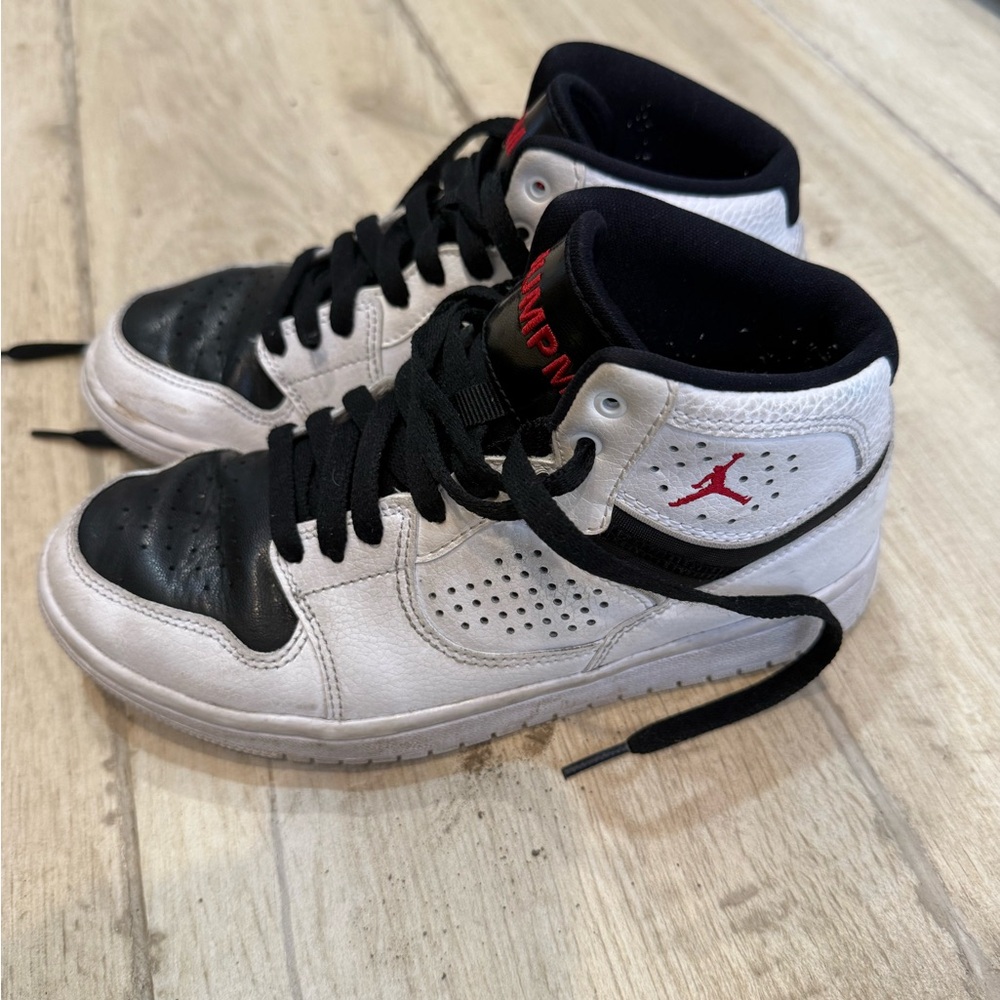Jordan Black and White Athletic Shoes